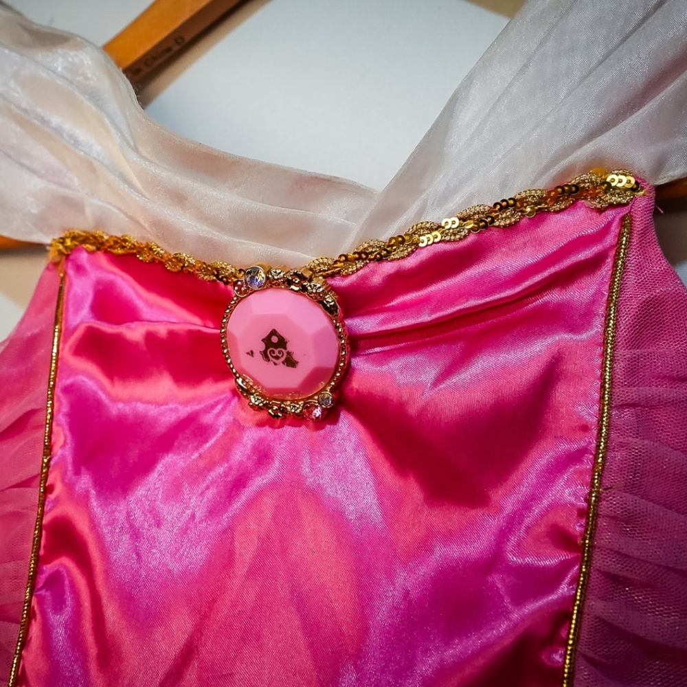 Disney Princess Aurora Sleeping Beauty Pink Costume Dress | Girls 5/6 - Picture 6 of 8